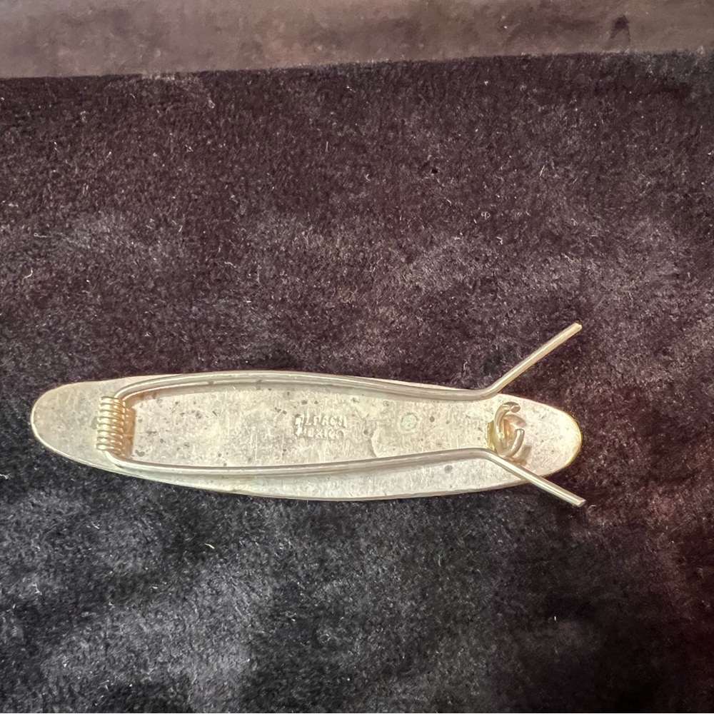 Alpaca Mexico Silver Colored Inlay Hair Barrette 3" - Picture 7 of 10